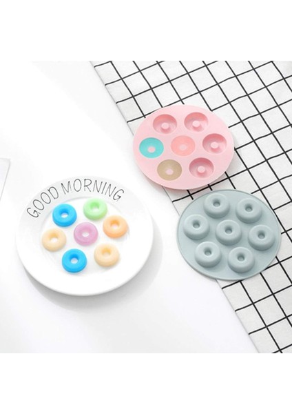 Silikon Mini Donut Çikolata ve Jelibon Kalıbı 7 Li modelleri