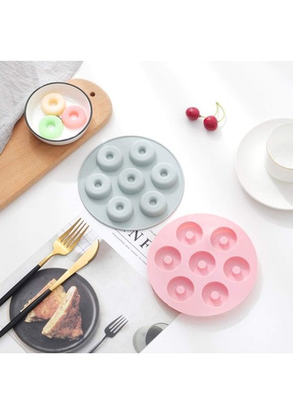 Silikon Mini Donut Çikolata ve Jelibon Kalıbı 7 Li