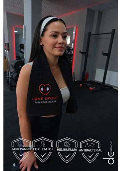 Nakışlı Sporcu Havlusu Pamuklu, Anti Bakteriyel, Ter Emici Fitness Plates Boks Tenis Spor Havlusu fiyatları