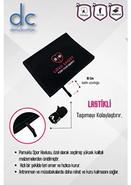 Nakışlı Sporcu Havlusu Pamuklu, Anti Bakteriyel, Ter Emici Fitness Plates Boks Tenis Spor Havlusu indirimleri