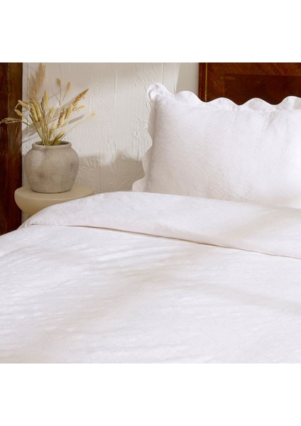 Marıbel %100 Pamuk Yatak Örtüsü Takımı Beyaz modelleri
