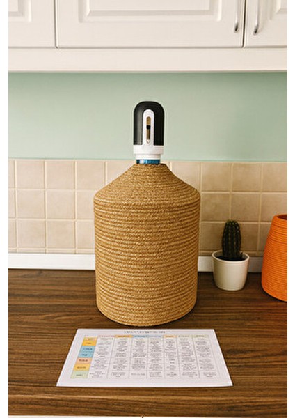 Jüt Hasır Görünümlü Damcana Kılıfı, Şık ve Doğal Su Sebili Örtüsü