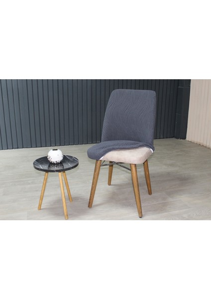 Oval Sandalye Kılıfı Jakar 6'lı Set Antrasit fiyatları