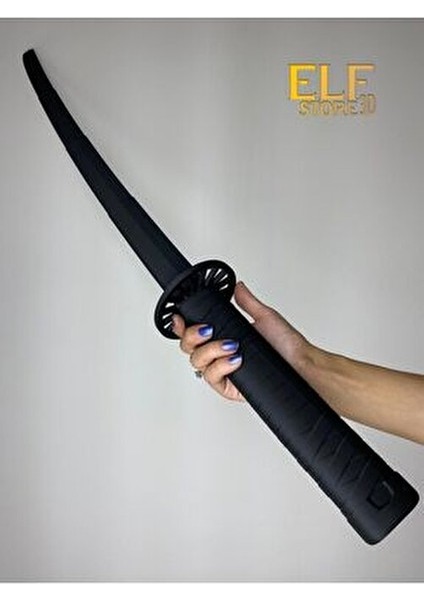 Katlanabilir Katana Siyah Güçlü Plastik Katana 90CM Katlanabilen Havalı Katana