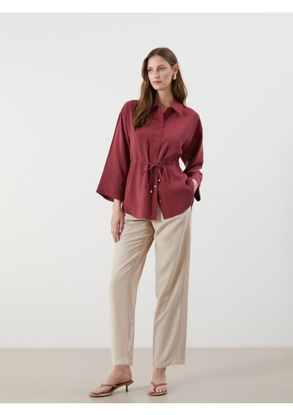 Yeni Sezon Havuç Kesim Keten Karışımlı Kadın Pantolon