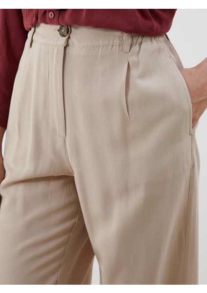 Yeni Sezon Havuç Kesim Keten Karışımlı Kadın Pantolon modelleri