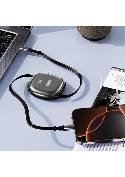 GD-UC682 Type-C To Type-C Makaralı Data ve Şarj Kablosu 100W Siyah fiyatları