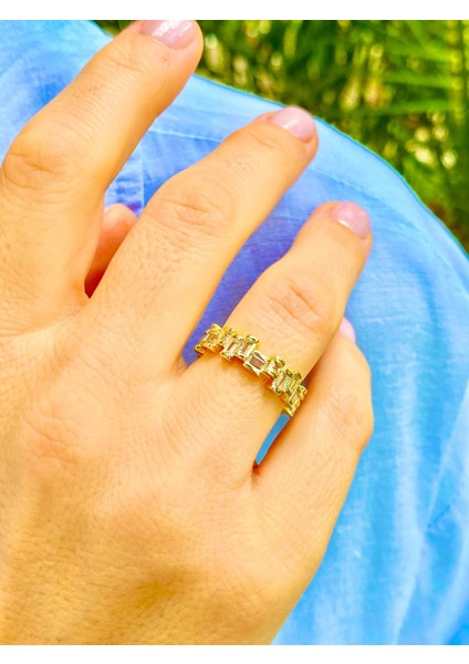 Baget Zirkon Taşlı Altın Renk Ayarlanabilir Tamtur Yüzük modelleri