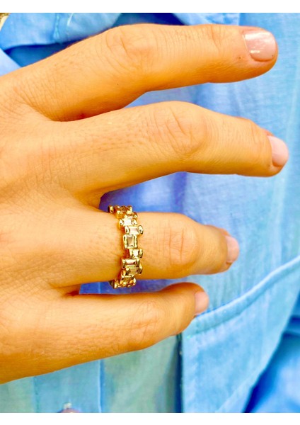 Baget Zirkon Taşlı Altın Renk Ayarlanabilir Tamtur Yüzük indirimleri