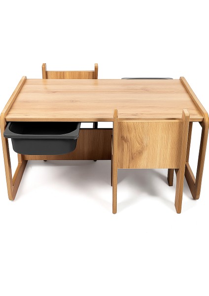 2 Kişilik Çekmeceli Oyun, Aktivite, Etkinlik Masası, Ceviz-Siyah, 18MM Mdf fiyatları