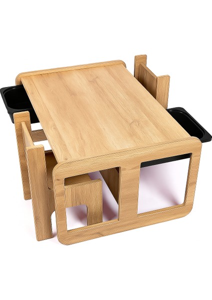 2 Kişilik Çekmeceli Oyun, Aktivite, Etkinlik Masası, Ceviz-Siyah, 18MM Mdf modelleri