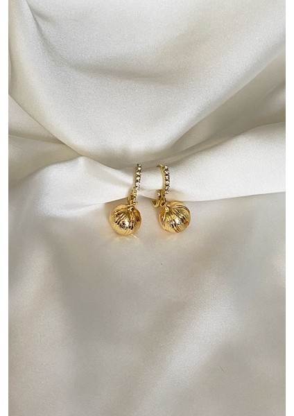 Zirkon Taşlı Gold Küre Sallantılı Küpe fiyatları