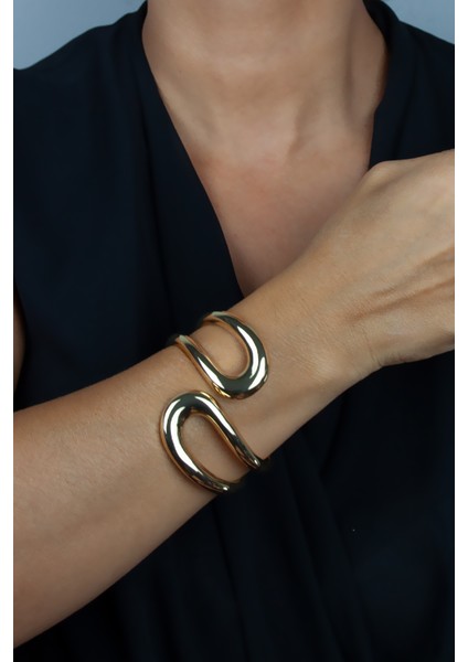 Kelepçe Tasarım Gold Bileklik modelleri