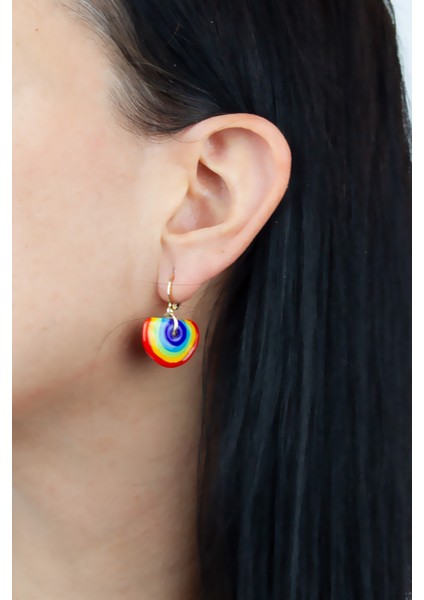 Gökkuşağı Cam Murano Gold Küpe fiyatları