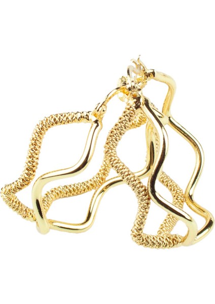 Dalgalı Form Gold Kaplama Küpe fırsatları