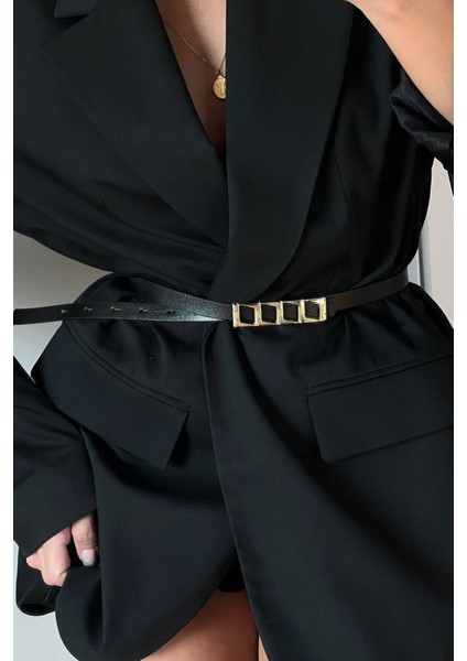 Geometrik Tokalı Ince Deri Kemer fiyatları