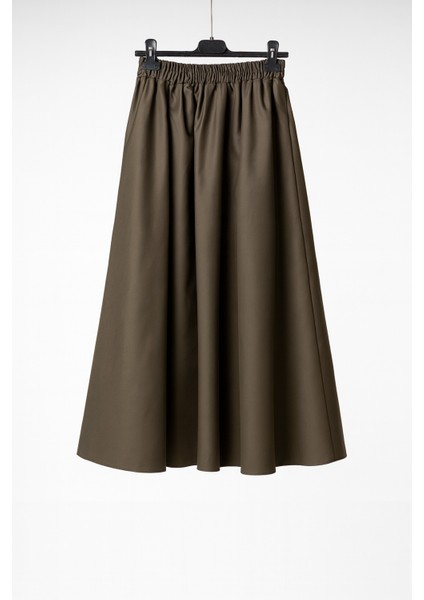 Gümüş collection, cepli,Gabardin Etek, renk haki