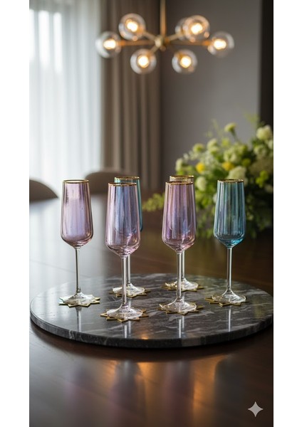 Renkli Kahve Yanı Meşrubat Su Bardağı