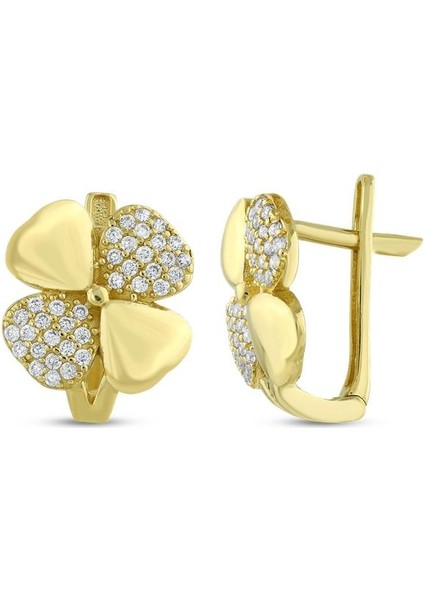 Altın Yonca Küpe - 14K