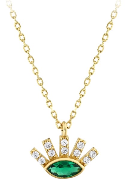 Göz Figürlü Tasarım Altın Kolye - 14K