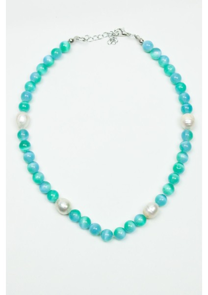 Aqua Marin Doğaltaş ve Gerçek Inci Kolye modelleri