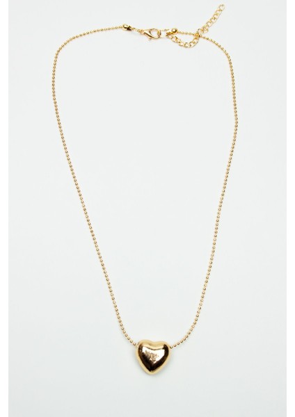 Gold Pirinç Zincir Kalp Uçlu Kolye fiyatları