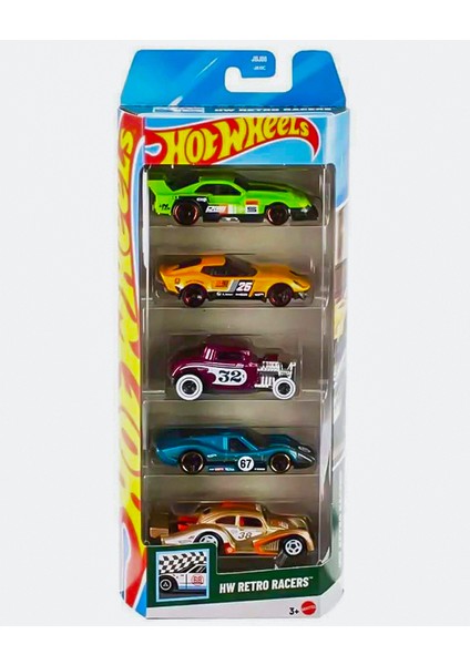 Hot Wheels Beşli Araba Seti Hw Retro Racers JBJ86