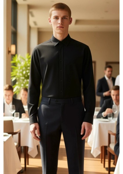 Erkek Düz Dokulu Regular Fit Gömlek Fonksiyonel Dayanıklı Kaliteli Konforlu Estetik Modern fiyatları