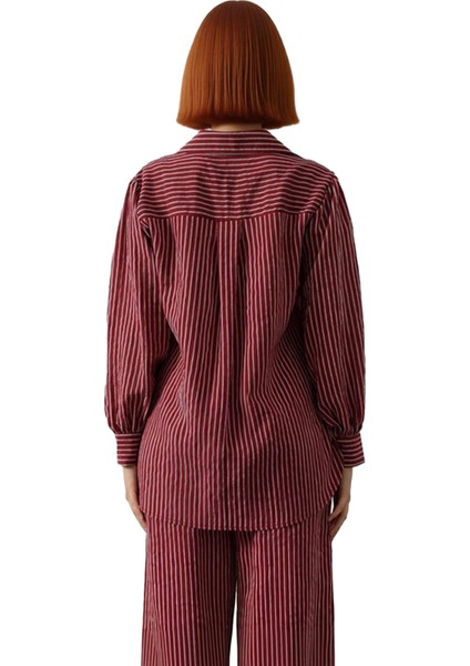 Kadınların Günlük Dokunuş Katacak Oversize Çizgili Dokuma Gömlek Seçeneği Fonksiyonel Spor indirimleri