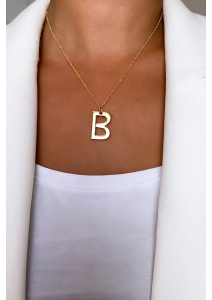 Ince Zincir Harf Kolye B Harfi