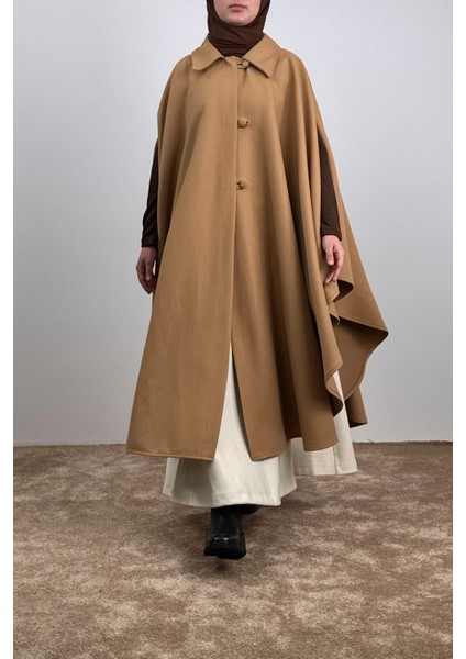 Uzun Kaşe Panço - Sütlü Kahve indirimleri