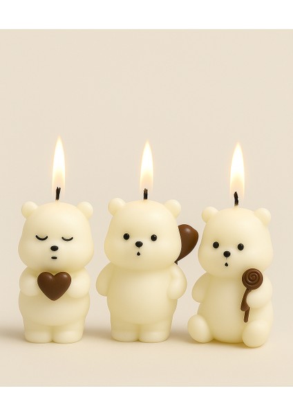 Doğumgünü,babyshower Pasta Süsleme Mumu 3'lü Set