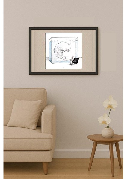 Edik Boghosian Korakaki 28x27cm Orijinal Karikatür Tablo fiyatları