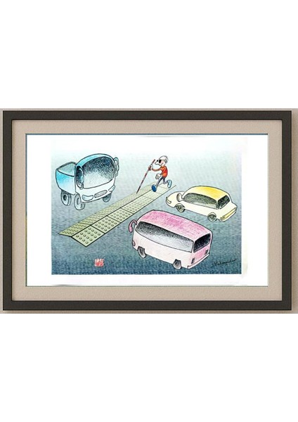 Ma Heng Chao 29X21CM Orijinal Karikatür Tablo