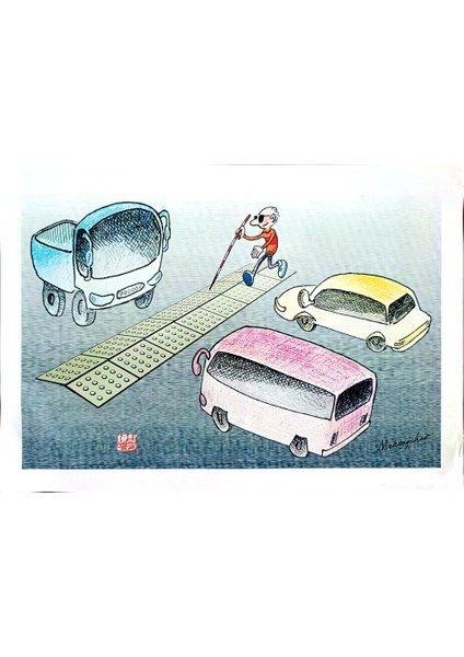 Ma Heng Chao 29X21CM Orijinal Karikatür Tablo modelleri