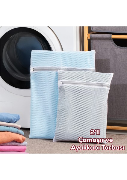 Porsıma 3130 Çamaşır Torbası 30*40 cm x 1 - 3129 Çamaşır Torbası 40*50 cm x 1