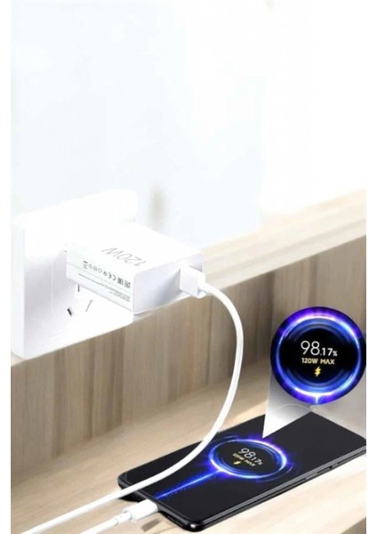 120W Şarj Aleti Type-C Uyumlu Turbo Şarj Aleti