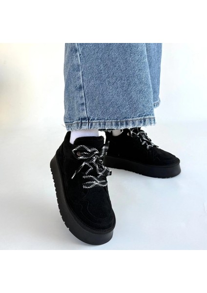 Muden Siyah Süet Bağcıklı Bot fırsatları