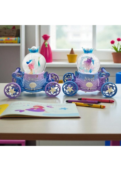 Deniz Kızı Hediyelik Kar Küresi Büyük Boy Tekerlekli Işıklı Sesli Müzikli Kar Küresi 1 Adet