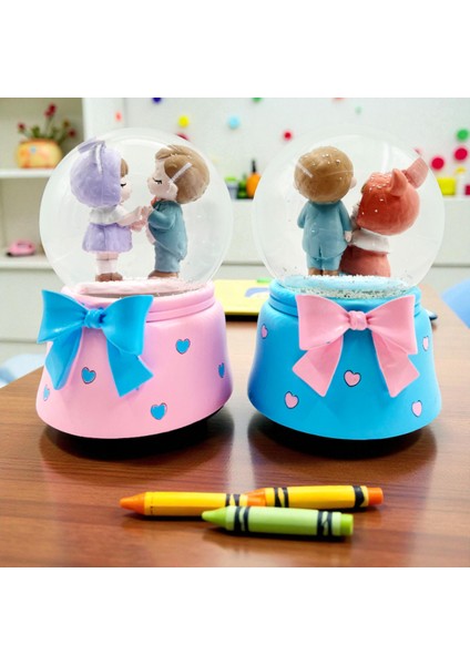 Çift Aşık Kar Küresi Büyük Boy Kurmalı Hediyelik Kar Küresi 1 Adet