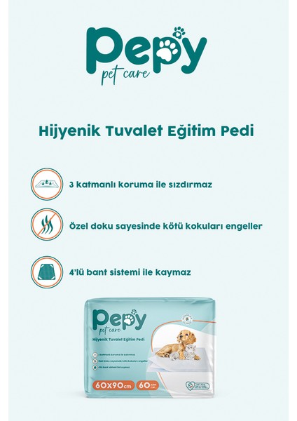 Çiş Pedi Yatak Koruyucu 60X90CM 2 Paket 60 Adet + Evcil Hayvan Temizleme Mendili 2 Paket 100 Adet fırsatları