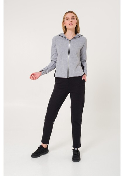 Günlük Fermuarlı Kapüşonlu Kadın Ceket