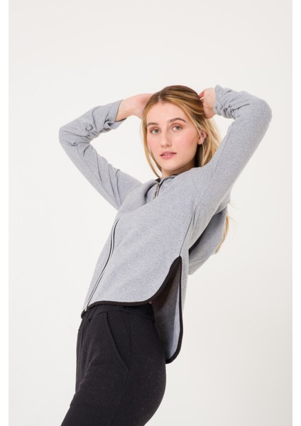 Günlük Fermuarlı Kapüşonlu Kadın Ceket