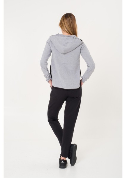 Günlük Fermuarlı Kapüşonlu Kadın Ceket