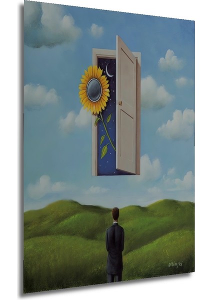 Hayallerin Kapısı Yağlı Boya Görünümlü Ahşap Dekoratif Tablo Dikdörtgen Tablo fırsatları