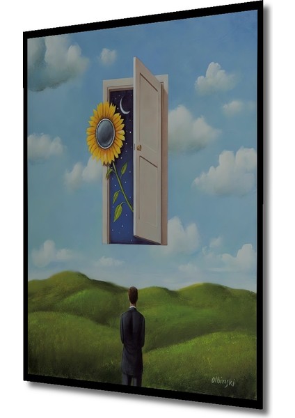 Hayallerin Kapısı Yağlı Boya Görünümlü Ahşap Dekoratif Tablo Dikdörtgen Tablo indirimleri