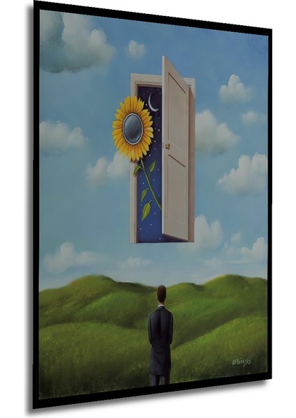 Hayallerin Kapısı Yağlı Boya Görünümlü Ahşap Dekoratif Tablo Dikdörtgen Tablo