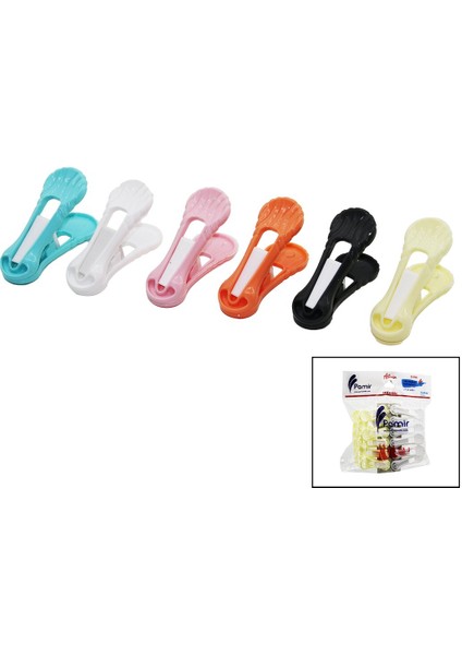 12PCS Yaysız Plastik Renkli Mandal (5361)