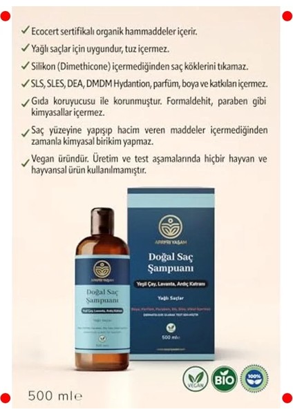 Yağlı Saçlar Için Yeşil Çay ve Lavanta Şampuan 500 ml fiyatları