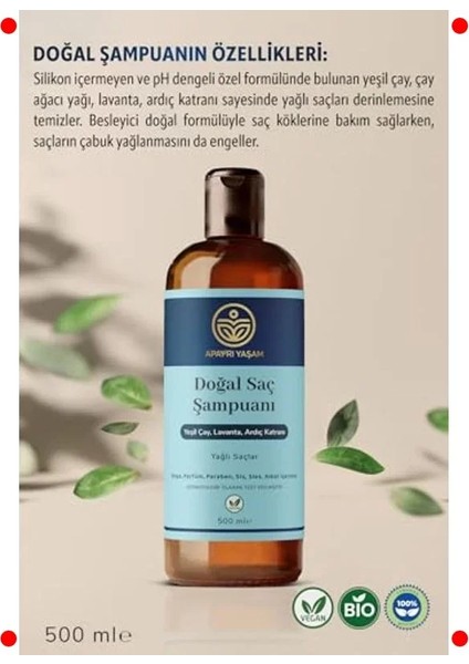Yağlı Saçlar Için Yeşil Çay ve Lavanta Şampuan 500 ml modelleri